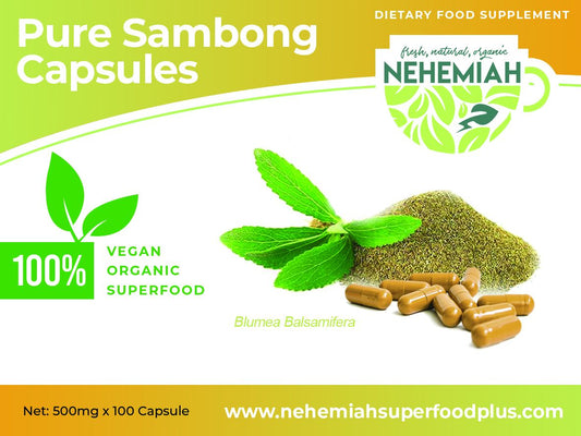 100% Natural Pure Sambong  CAPSULES - Organic Non-GMO 100's