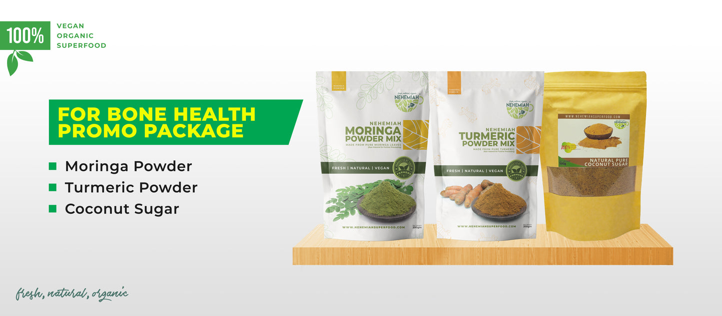 FOR BONE HEALTH PROMO PACK (Moringa, Turmeric, Coconut Sugar)