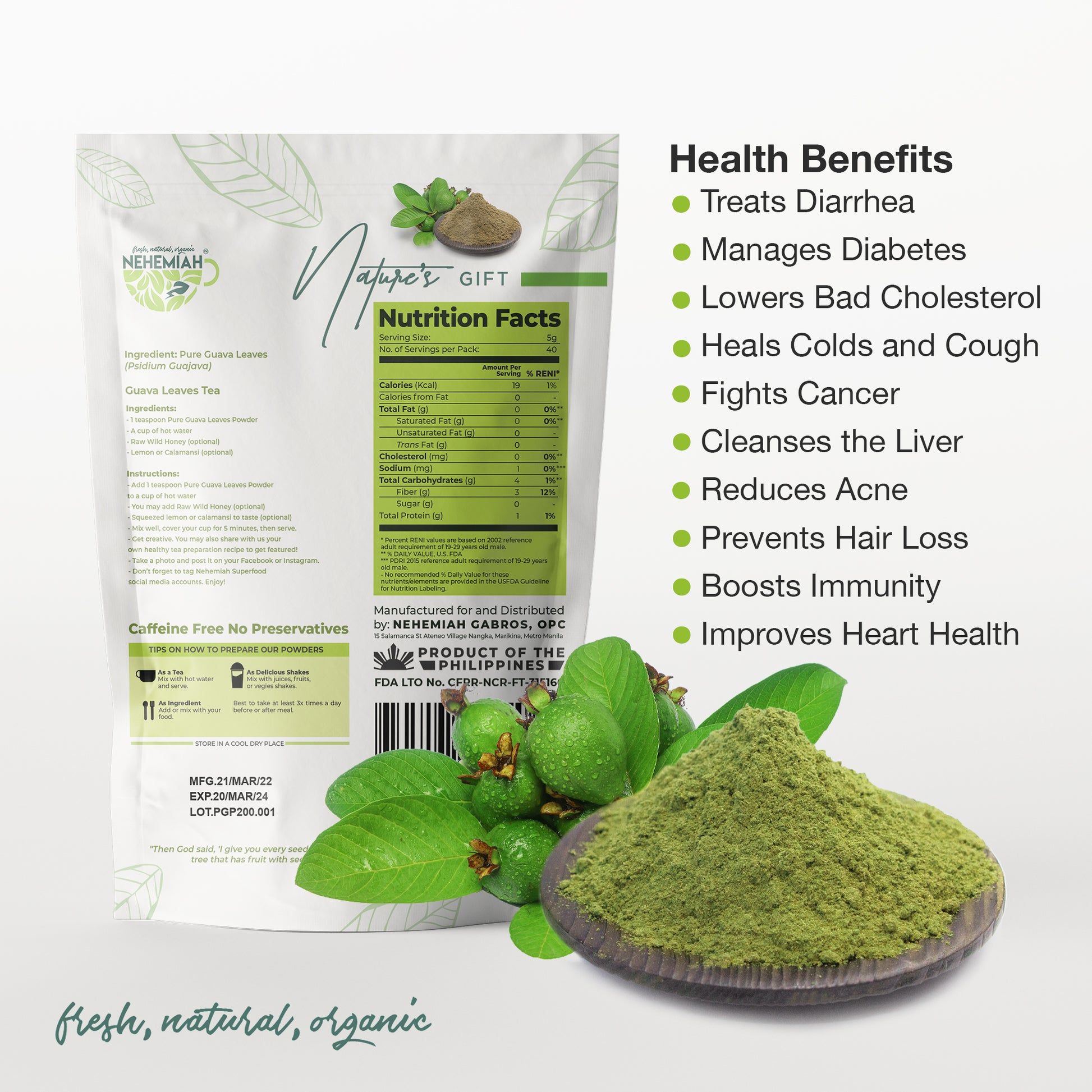 Natural Pure Guava Leaves Powder