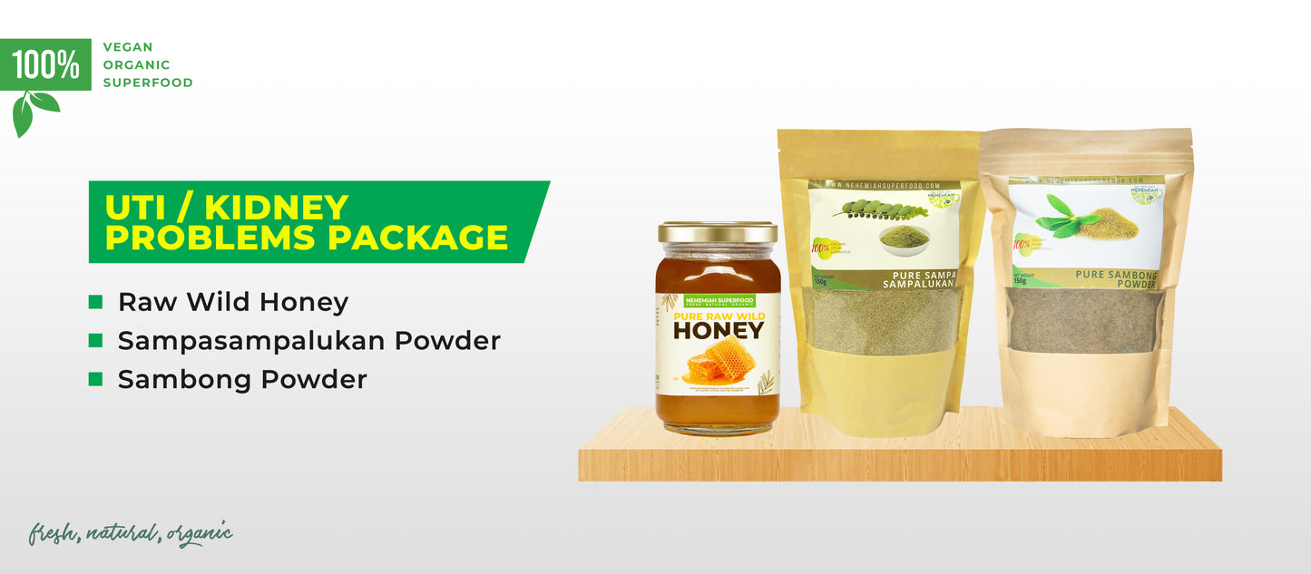 FOR UTI & KIDNEY PROBLEMS PROMO PACK (Sampa sampalukan, Sambong, Wild Honey)