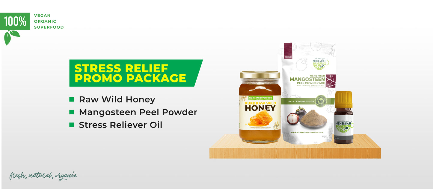 STRESS RELIEF PROMO PACK (Mangosteen, Stress Reliever, Wild Honey)